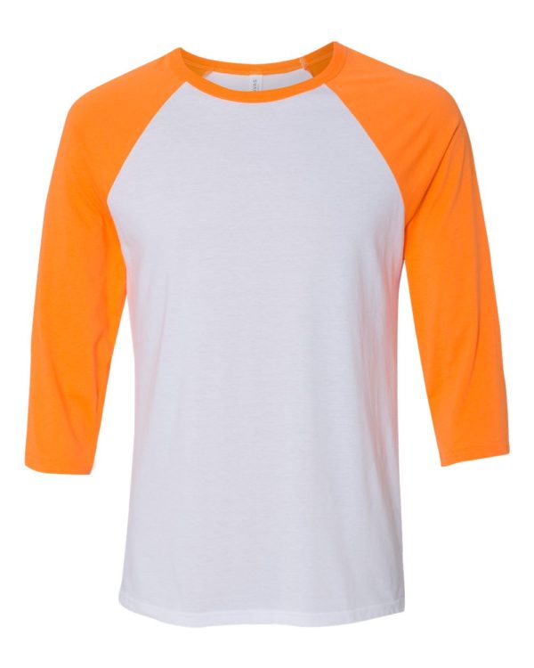 BELLA + CANVAS - Unisex Three-Quarter Sleeve Baseball Tee - 3200 - Image 7